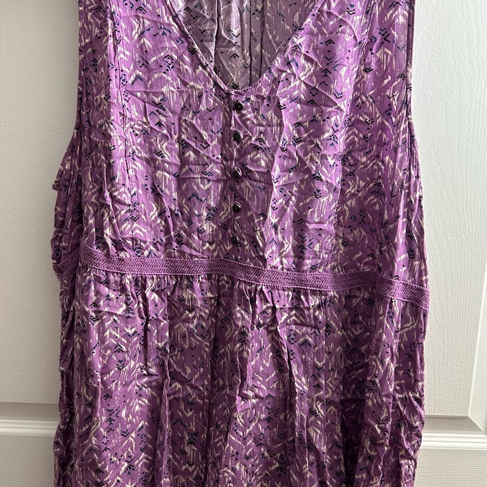 Torrid Purple Pattern Stretch Babydoll Challis Tunic Tank